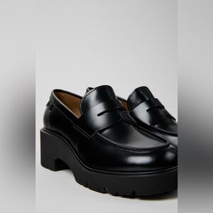 Camper Black Leather Platform Milah Loafer